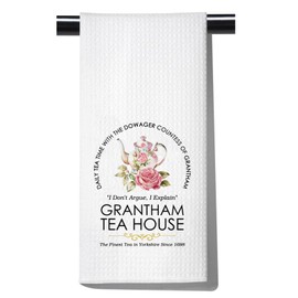 POFULL Spill The Tea Gift TV Show Inspired Gift Tea Party Gift Grantham Tea House Kitchen Towel Housewarming Gift (Grantham Tea CA)