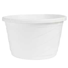 The HC Companies Euro Hanging Basket Planter Decorative 12-Inch Large Plastic Hanging Basket w/Swirl Design for Outdoor Plants, White