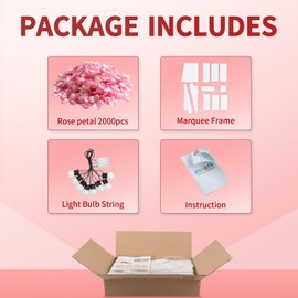 Mr and Mrs Sign Large Light Up Marquee Letters 3 Feet Tall Outdoor Wedding Shower Engagement Party Decorations Mr & Mrs Neon Just Married Decor Foam Board Backdrop with 2000 Pcs Rose Petals