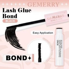 GEMERRY 2PCS Lash Bond and Seal Lash Glue Waterproof Eyelash Bond and Seal DIY at Home Lash Extensions Long Lasting 72h+