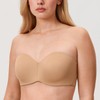 DELIMIRA Women's Strapless Bra Unlined Underwire Minimizer Plus Size Support