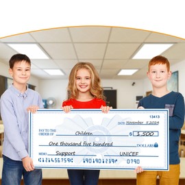 40" x 16" Reusable Dry Erase Big Check - Oversized Fake Check for Presentations, Awards, Raffles, Rewards & Celebrations | Durable Cardboard Prize for Endowments & Winners