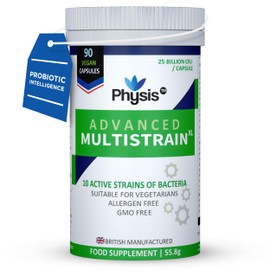 Physis PHYSIS Probiotics 25 Billion CFU | 90 Capsules (3 Month Supply) | Probiotics for Gut Health, Digestion, Bloated Stomach Relief | for Men & Women | Made in The UK
