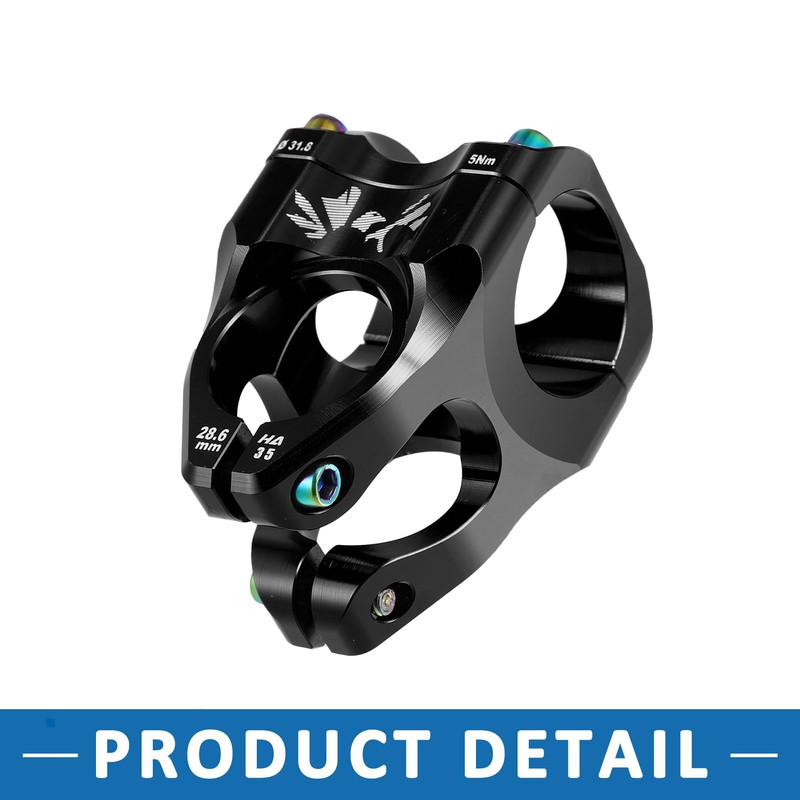 A ABSOPRO Mountain Bike Stem Handlebar 35mm Aluminium Alloy Black