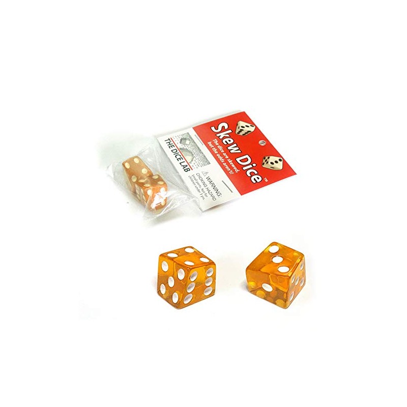 Skew Dice Pair in Amber