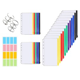 RF REENFAYA 24PCS A6 Size Waterproof PVC Pouch Circular Knitting Needle Pouches Zipper Folders 2 Three-Ring Binders for Round Knitting Needles Bag, Cable Knitting Needles Storage (Multicolor)