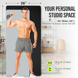 Gogokiwi - Alfombrilla de yoga extra ancha para hombres y mujeres (72 pulgadas de largo x 36 pulgadas de ancho x 1/4 pulgadas de grosor) antideslizant