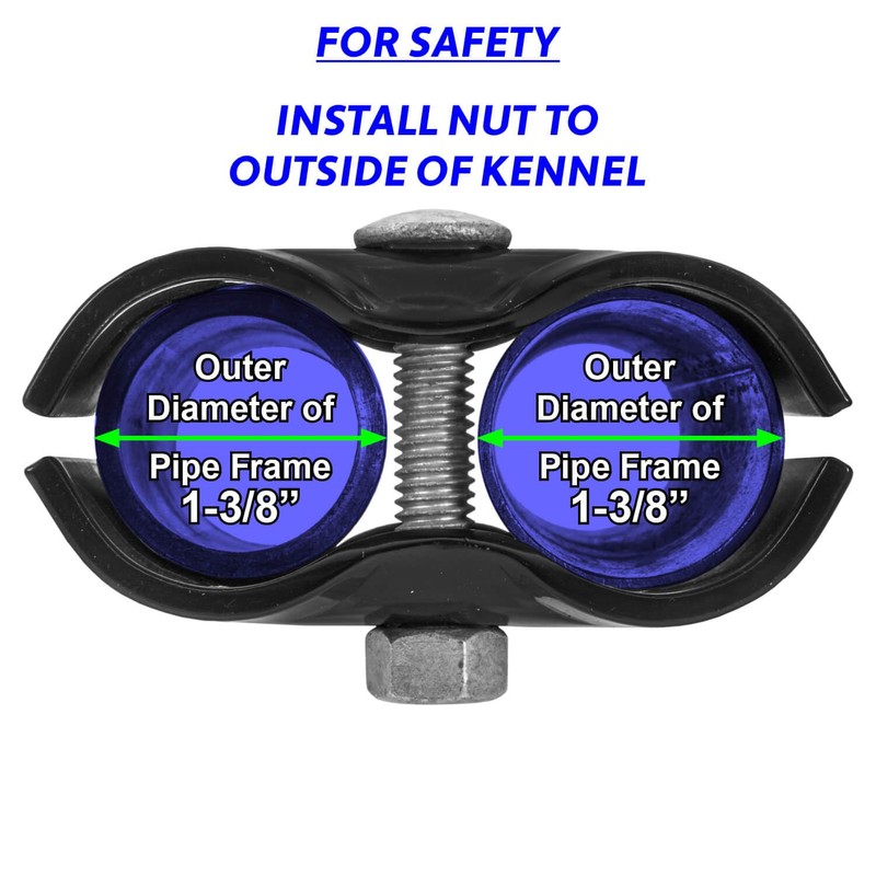 Black 1-3/8" Chain Link Panel (Kennel Clamps) - 8 Pack