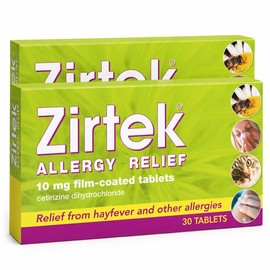 Zirtek hayfever Tablets | Allergy Relief Cetirizine Antihistamine Tablets | 60 Allergy Tablets 10mg | 24 Hour Relief for Hayfever Dust Pets Runny Nose & Hives | Adults and Children Over 6