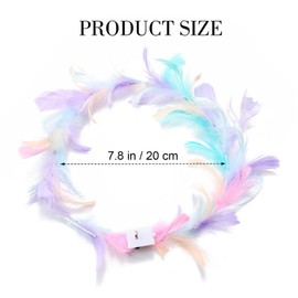 LED Feather Headbands, Pack of 10 Hair Wreaths, LED Flower Wreath, Luminous Hair Wreaths, Luminous Headband, Party Headpiece, Luminous, Flower Wreath Hair for Festivals, Weddings, Party Accessories