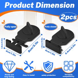 LELE LIFE Sliding Window Locks, Security Window Lock Adjustable Iron Slide Window Stopper, Safety Locks for Vertical and Horizontal Sliding Windows Door (2Pcs)