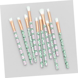 Baluue 10pcs Eye Makeup Brush Set Green Hair Lightweight Cosmetic Brushes for Daily and Professional Use for Eyeshadow and Blending for Makeup Lovers