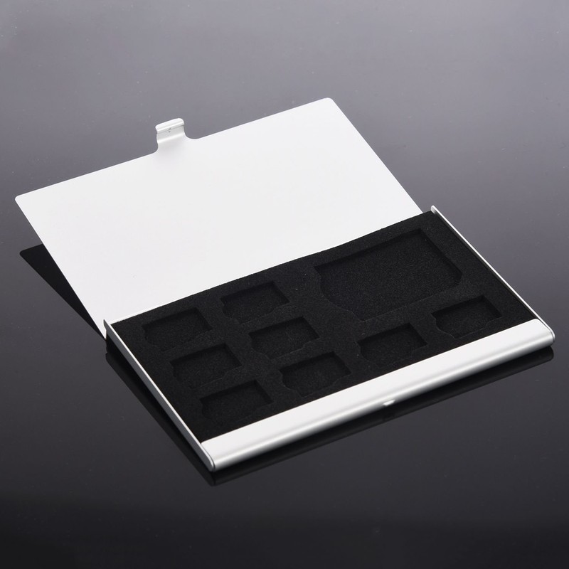 Peakloong 9 Micro-SD/SD Memory Card Storage Holder Box Protector Metal