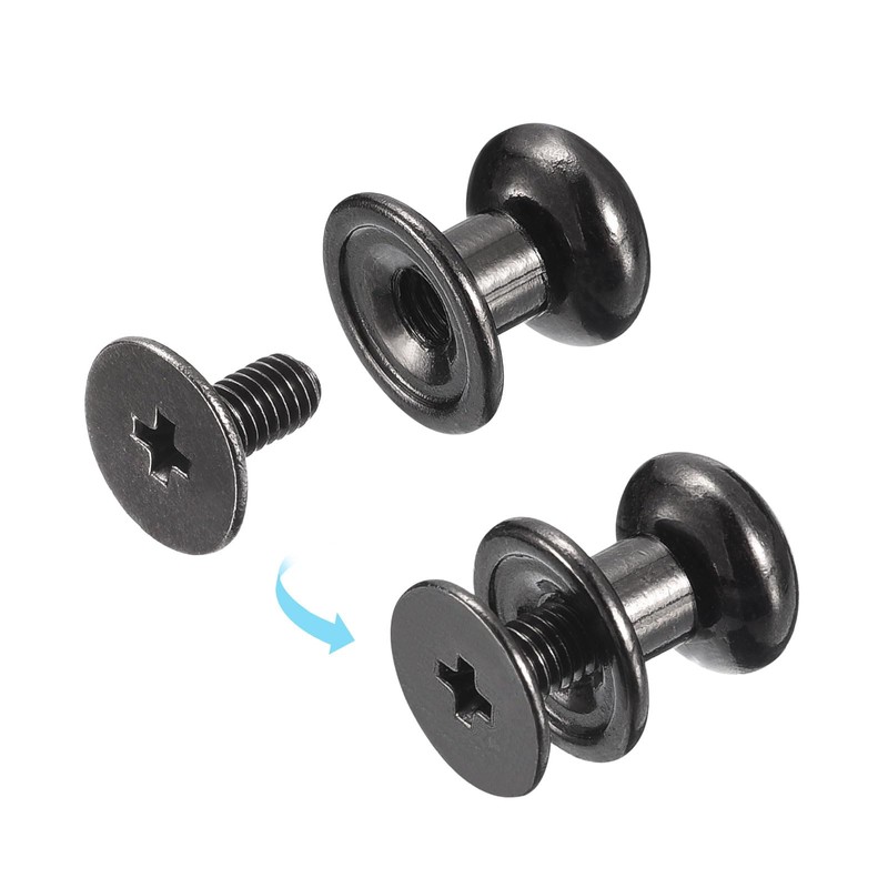 sourcing map 8mm Ball Head Stud Rivets Screw Back, 20Pack