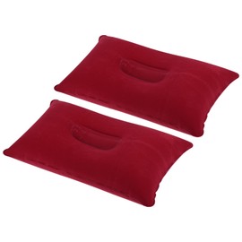 PATIKIL Inflatable Pillow, 2 Pack Squared Ultralight Camping Travel Pillow Desk Rest Neck Support for Hiking Backpacking Office, Red
