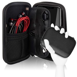 Cheelom Organizador Portátil, Bolsa para Accesorios Electrónicos, para Viajes, Impermeable, Funda Portable para Discos Duros, Cables USB, Auriculares, Móviles, Accesorios Digitales. -Negro