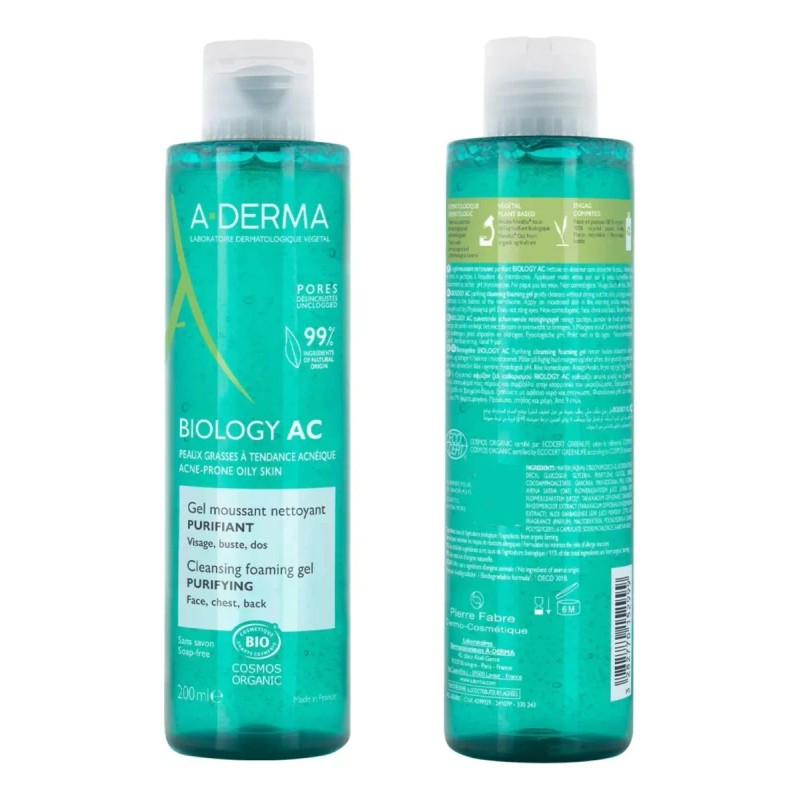 Gel Limpiador Biology Ac Purificante De 200ml Aderma Grasa Día/noche