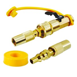 MENSI 1/4" Propane Adapter Quick Disconnect Fitting Compatible for Stansport, Camp Chef Mountaineer,Eureka Gonzo, Jetbroil Camping Stove Grill (Adapter with Quick Connect Valve 1/4")