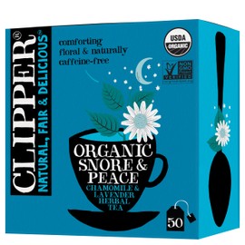 Clipper Organic Snore & Peace Chamomile Lavender Tea, 50 Tea Bags
