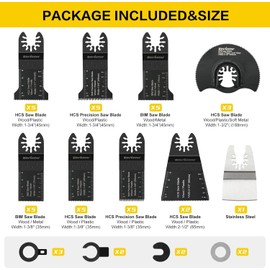 Enventor 45 PCS Oscillating Tool Blade, Wood, Metal, Plastic Cutting Universal Multitool Saw Blade Kit Compatible with Enventor 23Q1-3, 86229, 98606, Dewalt, Dremel, Ryobi