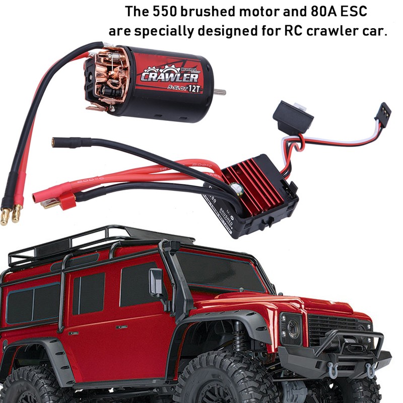 5-Slot 550 Brushed Motor 80A ESC Combo Set RC Car