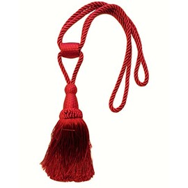 Jones Interiors Red - X2 Monaco Designer Tassel Rope Tie Back For Fabric Curtain