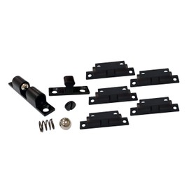 QCAA Solid Brass Double Ball Catch, 60mm, with#304 Stainless Steel Ball & Tension Spring, Matte Black, 6 Pack, Made in Taiwan