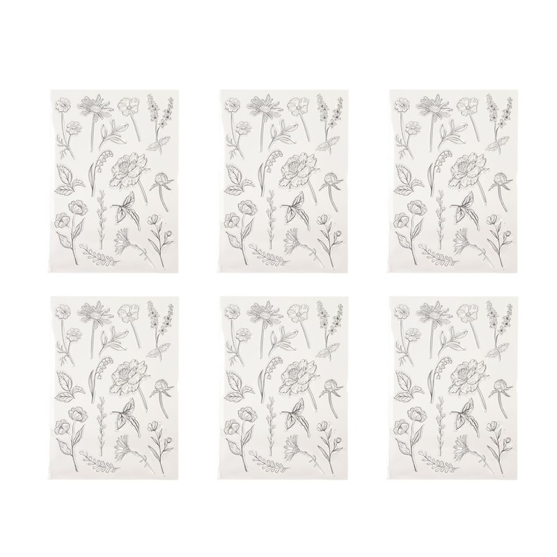 6pcs Clear Stamps Innovative Decorative Flower TPR Clear Stamps for