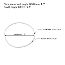 sourcing map 100 Pack Rubber Band Stretchable Elastic Band White 40mm x 1mm Hair Rubber Bands