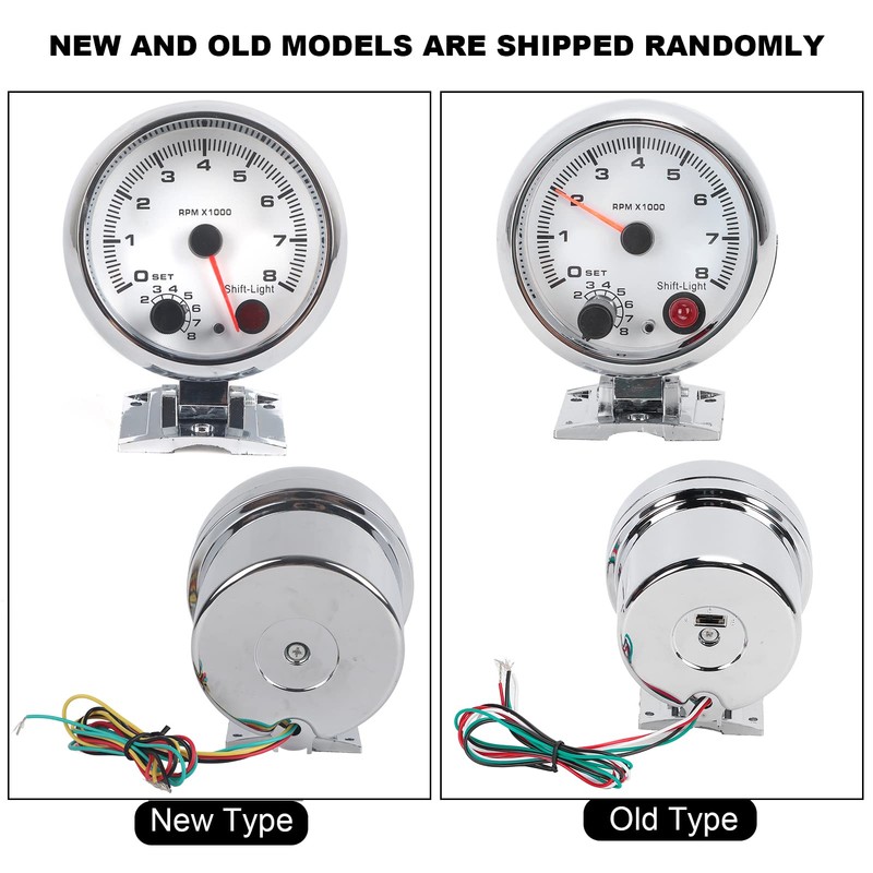 Automotive Tachometer, 7 Color Background Lights Car Tacho Gauge Meter