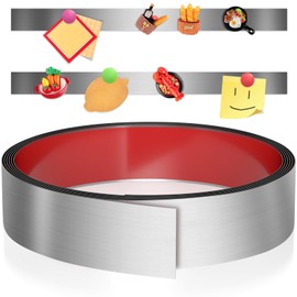 Sanbege Self Adhesive Metal Strip for Magnets, 118" L x 1.6" W Flexible Ferrous Tape Roll for Wall, Bulletin Board, Fridge, Cabinet, Office, School, Home Decor (Brushed Silver)