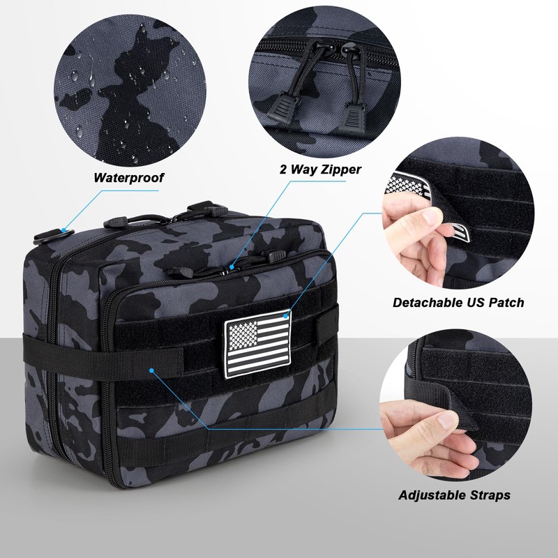 Jueachy Tactical Toiletry Bag for Men: Molle Pouch Hygiene EDC