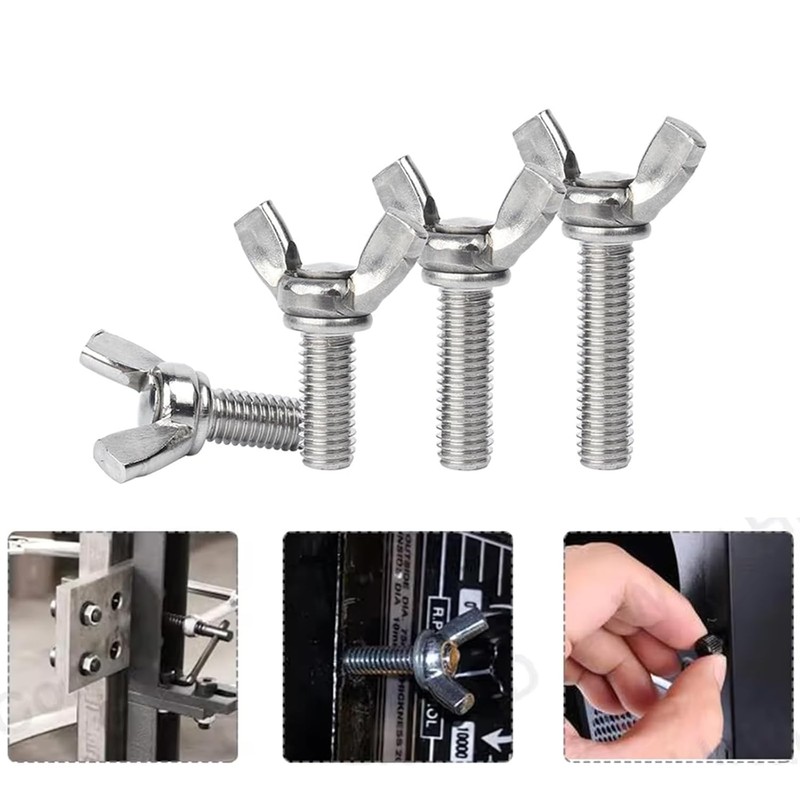 TOP-VIGOR 10Pcs Wing Nut & Bolt, M8*30mm Butterfly Wing Screws,