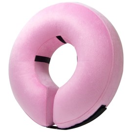 BENCMATE Protective Inflatable Collar for Dogs and Cats - Soft Pet Dog Cone Recovery Collar Does Not Block Vision E-CollarProtective Inflatable Collar for Dogs (Large, Pink)