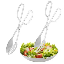 2 Pack Buffet Tongs, Stainless Steel Salad Food Serving Bread Tongs with Scissor Handles for Kitchen, Cooking Utensils for Salad,BBQ,Serving,Frying