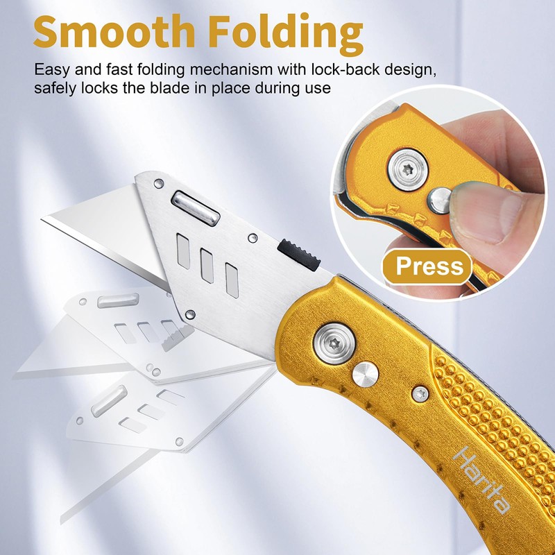 Box Cutter Heavy Duty Utility Knife, Razor Knife, Lightweight Aluminum