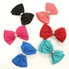 Unbranded 6pc Girl Toddler Kids Silk Dots Rhinestone Hair Bow