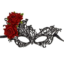 DDNFO Women Rose Flower Lace Masquerade Mask Cosplay Party Supply Festival.(F54) (A)