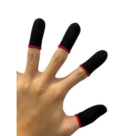 Guantes para Dedos Gamer, GameGrips ProFinger, Transpirables, Antideslizantes y duraderos para Juegos móviles (Paquete de 4) (Rojo)