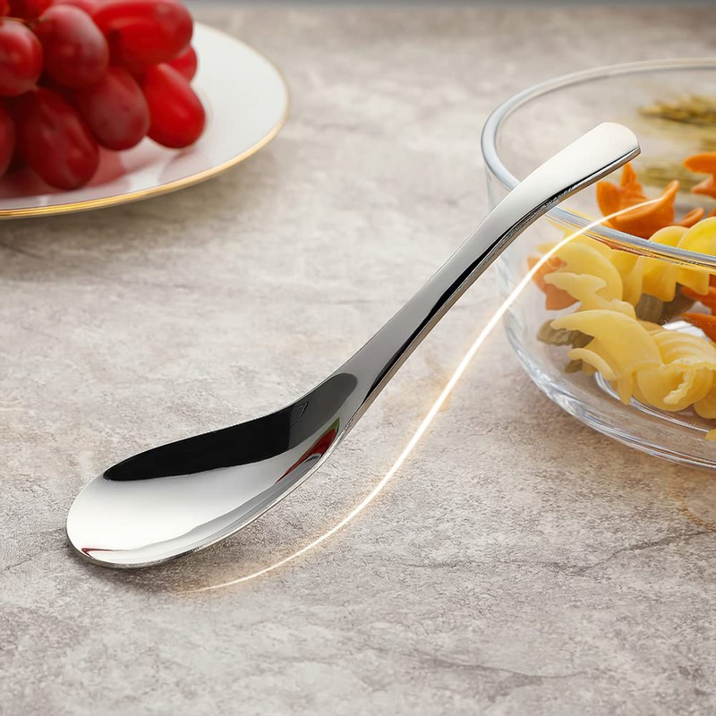 6 PCS Soup Spoons,Stainless Steel Table Spoons for Rice Soup,Thick