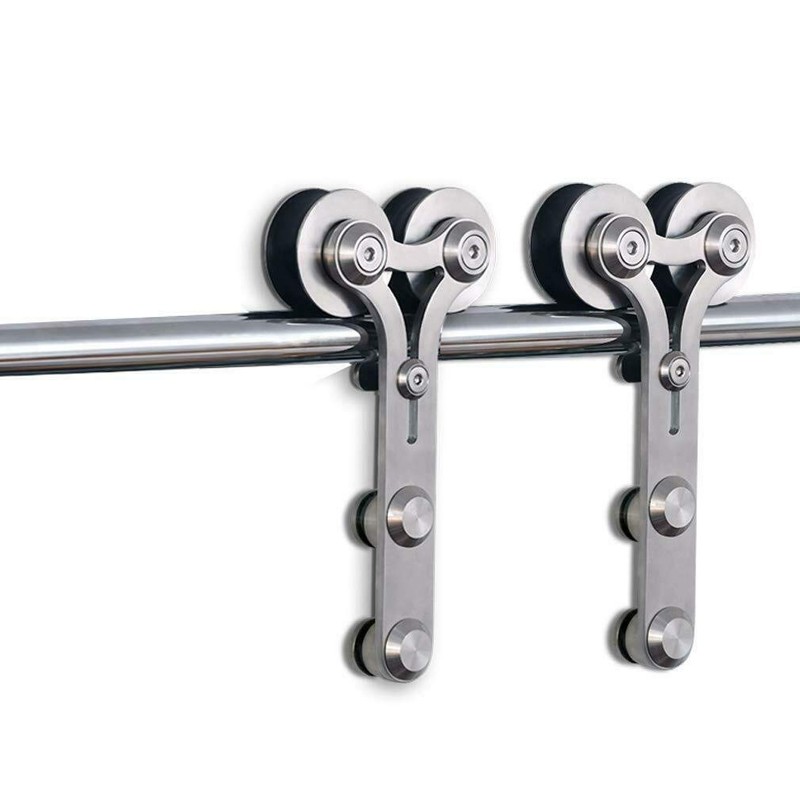 5FT Sliding Barn Door Hardware Kit, Stainless Steel Track for