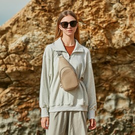 VATAN Small Sling Bag Women's Crossbody Fanny Packs Leather Crossbody Bags for Women (D-Khaki)