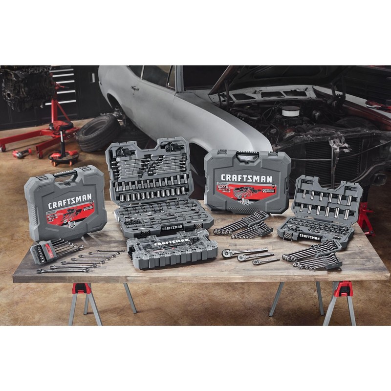 CRAFTSMAN OVERDRIVE 49-Piece Gunmetal Chrome Mechanics Tool Set, Standard SAE/Metric
