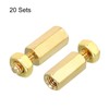 PATIKIL 10mm+6mm M3 Standoff Screws, 40 Pack Brass Hex PCB