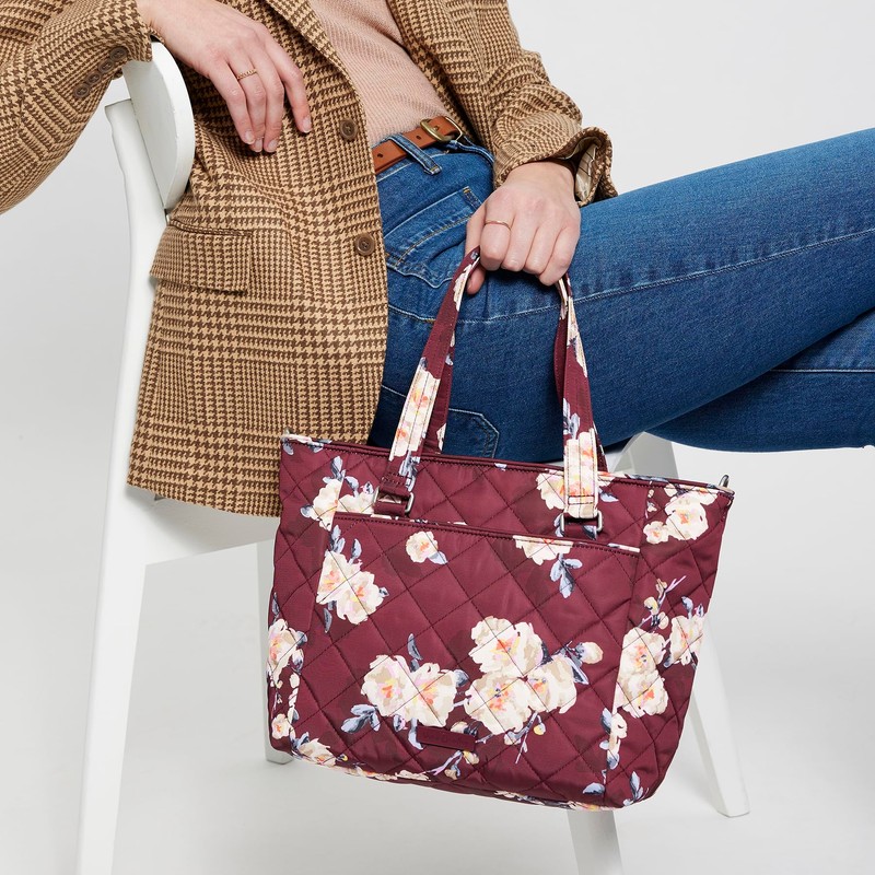 Vera Bradley Performance Twill Multi-strap Shoulder Satchel Purse, Blooms and