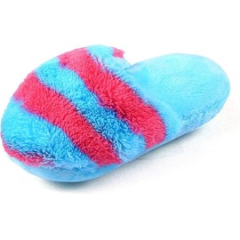 Yjemle Blue Cute Pet Puppy Dog Cat Slipper Shape Plush Slipper Sound Pet Toy Pet Dog Chew Toys Dog Squeak Plush Toys Slipper Shape Tooth Cleaning Chew Play Toy Dog Chew Pet Supplies Toys