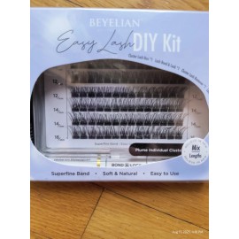 BEYELIAN Easy Lash DIY Kit Plume Cluster Lashes 10-16mm Superfine Band Black