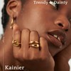 Kainier 2PCS Gold Chunky Rings for Women 14K Gold Plated