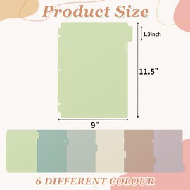 18 Pcs Binder Dividers for 3 Rings Binders Index Dividers with Pocket Plastics Sheets Protectors with Tab Labels for School Office Organization(Morandi Color)