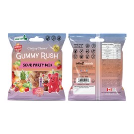 Gummy Rush HALAL GUMMY BEARS NON GMO FROM TURKEY (Sour Party Mix) Pack of 2